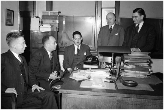 Thurgood Marshall, center, with other lawyers in 1945.