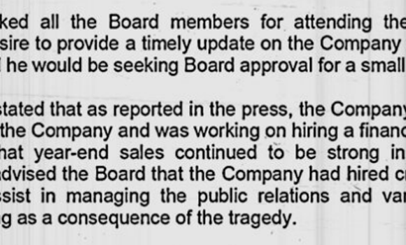 POST-SHOOTING BOARD MEETING